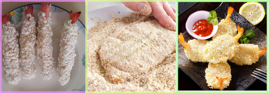 fried steak food bread crumbs processing line